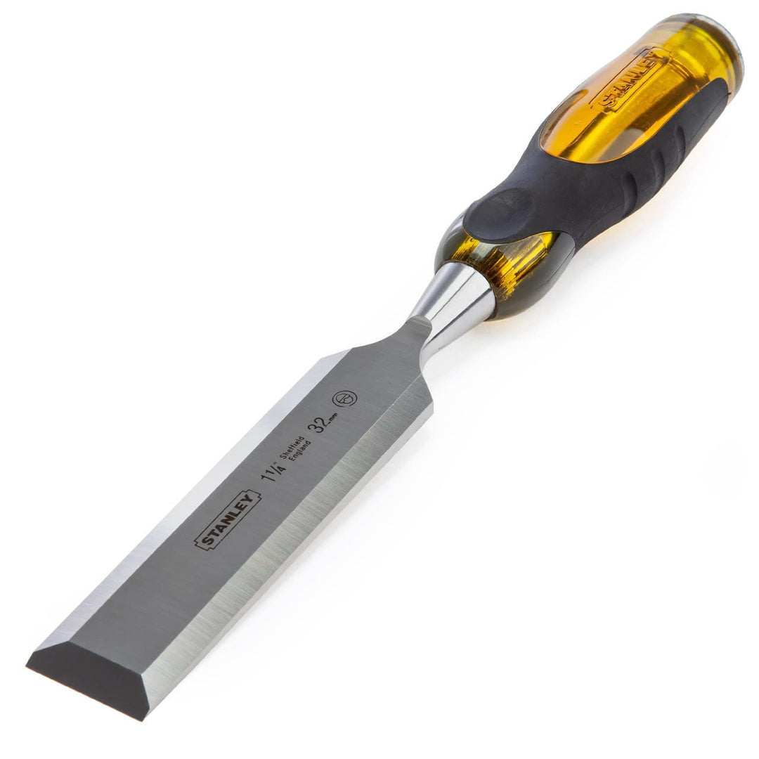 Stanley FatMax Beitel (32 mm Klingenbreite, Thru-Thang-Klinge, Stahl-Schlagkappe, Griff mit Weichsto
