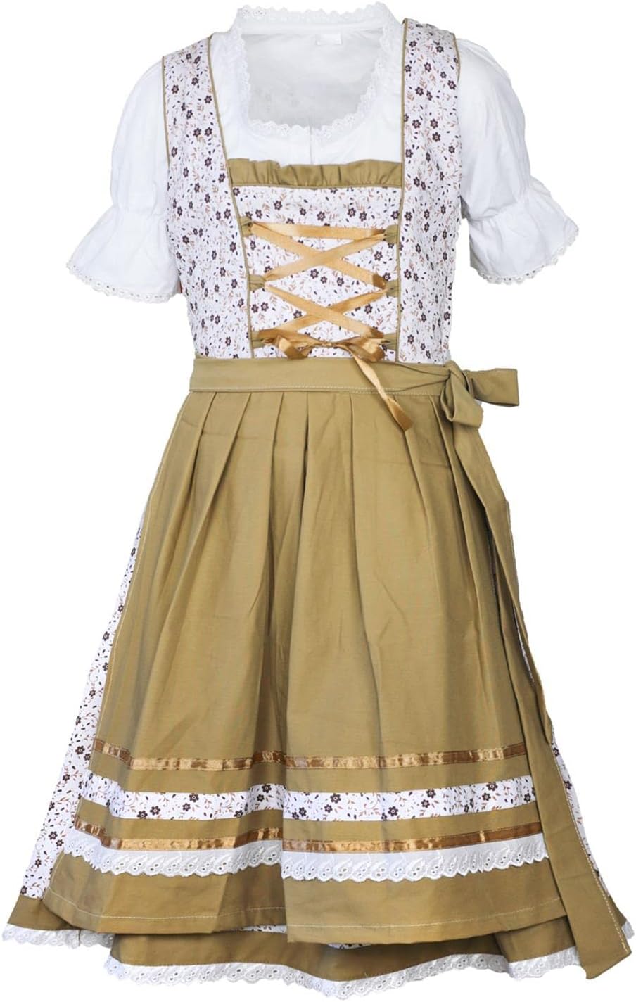 Kinder Dirndl Trachtenkleid Mädchendirndl Mimi 3 teilig, 104 Gold