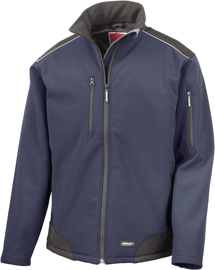 Result Herren R124a Ripstop Softshell Arbeitsjacke 3XL grau / schwarz, 3XL grau / schwarz