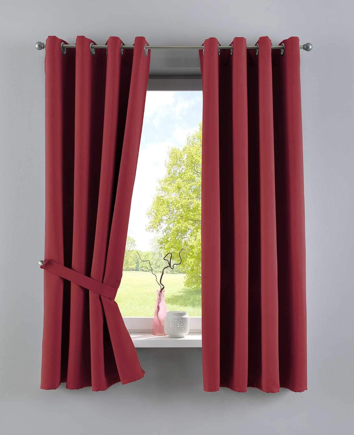 Gardinenbox Vorhänge Blickdicht »Newyork« Bordeaux HxB 245x140 cm 2er-Pack Thermo-Gardinen Verdunkel