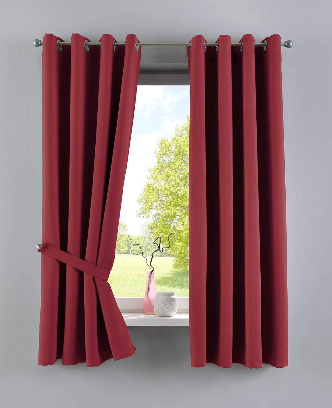 Gardinenbox Vorhang Blickdicht »Newyork« Bordeaux HxB 245x295 cm 1er-Pack Thermo-Gardine Verdunkelun