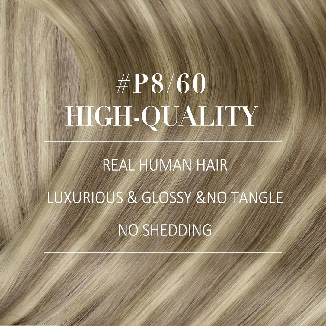 YoungSee Clip in Extensions Echthaar Hellbraun Clip in Extensions Braun Blond Echthaar Extensions Cl