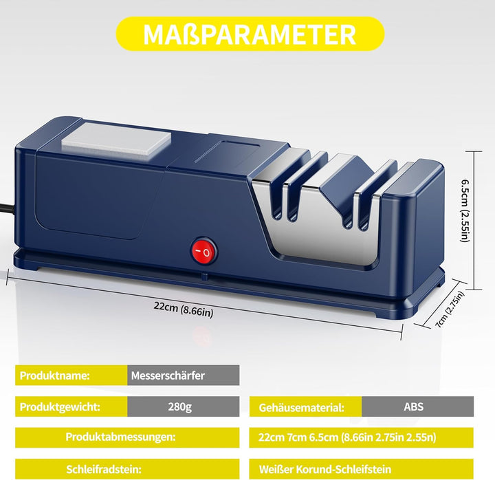 Elektrischer Messerschärfer, Profi-Diamant-Messerschärfer, Leisem Motor, Schnelles für Küchenmesser,