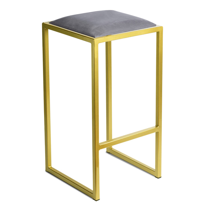 FERRO modern design Barhocker Gold ohne Lehne 64 cm - Metal Barstuhl mit Gepolstertem Sitz - Loft St