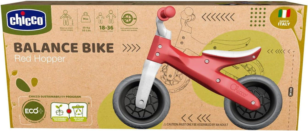 Chicco -Fahrrad ohne Pedale 25,4 cm (10 Zoll), Eco Balance, Rot, 68 x 34 x 49 cm, Mehrfarbig (ARTSAN