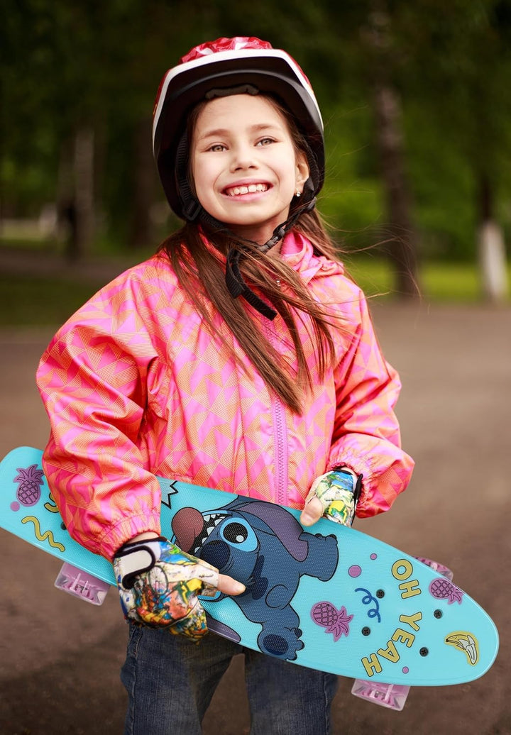 Paw Patrol Chase Holz Skateboard für Jungen 61cm, rutschfestes Brett 20-50kg Stitch 2, Stitch 2
