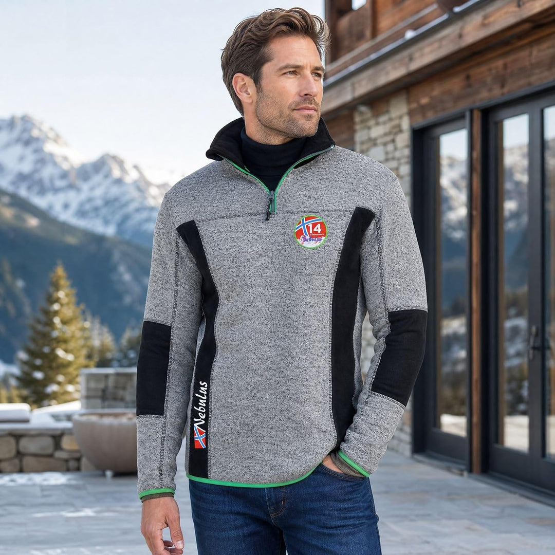 Nebulus Fleecepulli PAAVO Herren - Reissverschluss, Pullover Dunkelgrau 3XL, Dunkelgrau 3XL