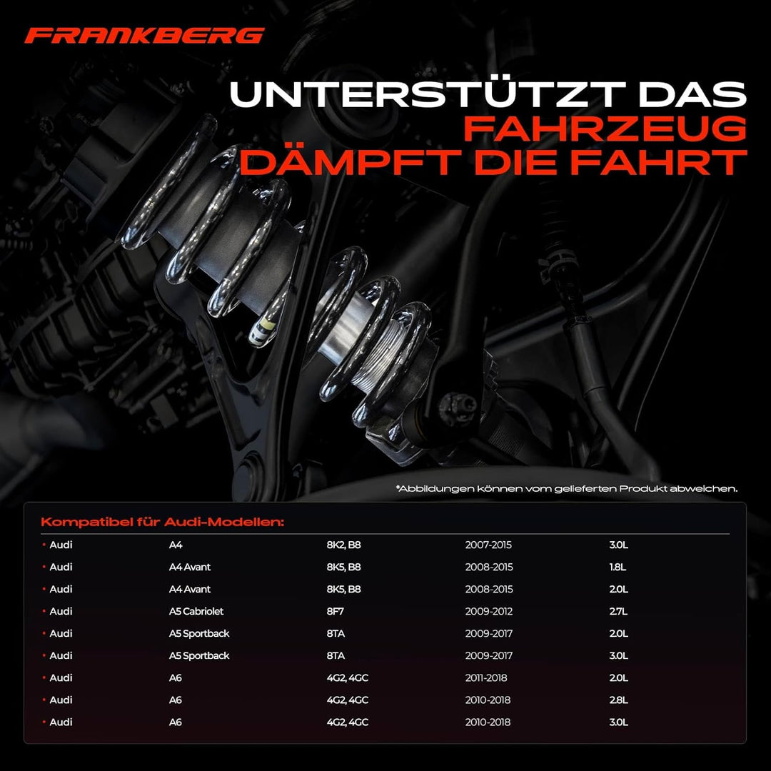 Frankberg 2x Federn Fahrwerksfeder Hinterachse Kompatibel mit A4 8K2 2007-2015 A4 Avant 8K5 2008-201