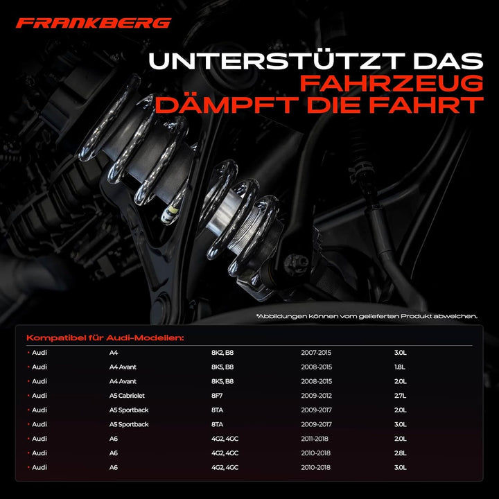 Frankberg 2x Federn Fahrwerksfeder Hinterachse Kompatibel mit A4 8K2 2007-2015 A4 Avant 8K5 2008-201