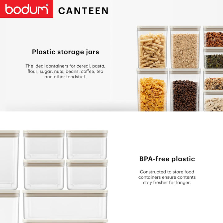 Bodum Vorratsdosen Set CANTEEN – 6-teilig mit weissen Deckeln – BPA-frei & spülmaschinenfest – Stape