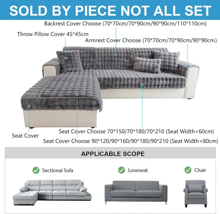 TOPCHANCES Weiche Dicke Plüschsofa Kissenbezüge - Neue rutschfeste Sofaabdeckungen 1 2 3 Sitzer Couc