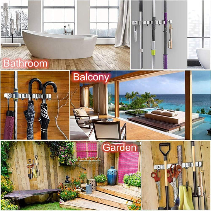 Copiel Mop Halter, Edelstahl Wandregal Besen montiert Storage Organizer Hochleistungswerkzeug Kleide
