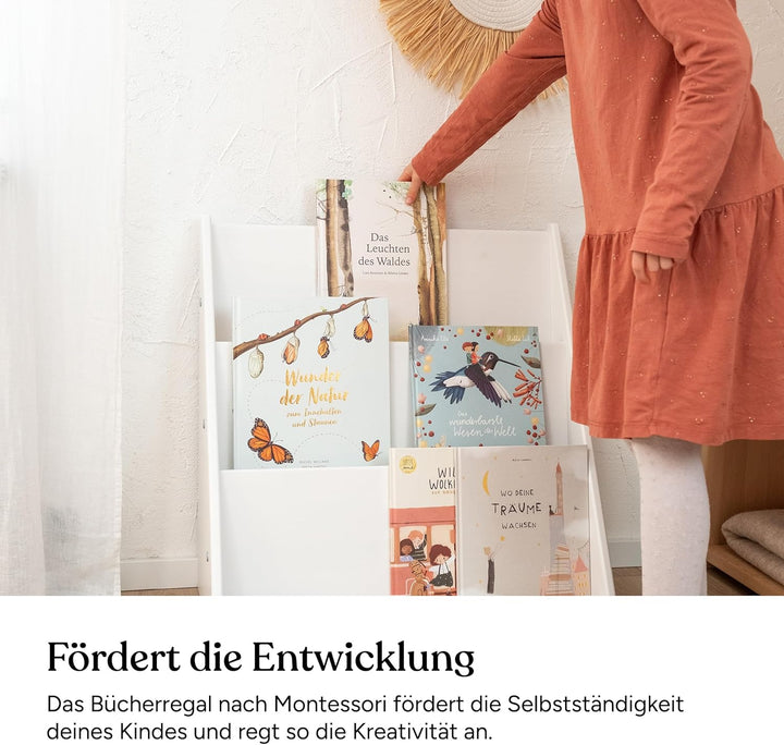Ehrenkind® Bücherregal aus Kiefer | Kinder Bücherregal mit Kippschutz und Umweltfreundlicher Lackier