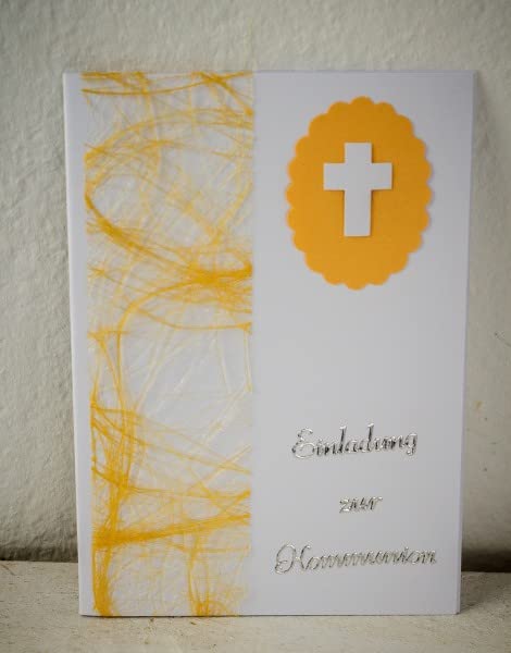 10 x Einladung Einladungskarte Konfirmation Einladungen KK018 (aprikot) Apricot, Apricot