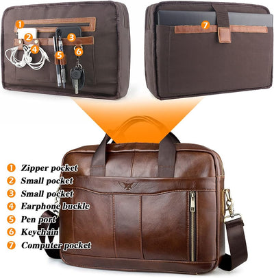 BAGZY Laptoptasche 15.6 Zoll Aktentasche Herren Umhängetasche Geschenk für Männer Handtasche für Mä