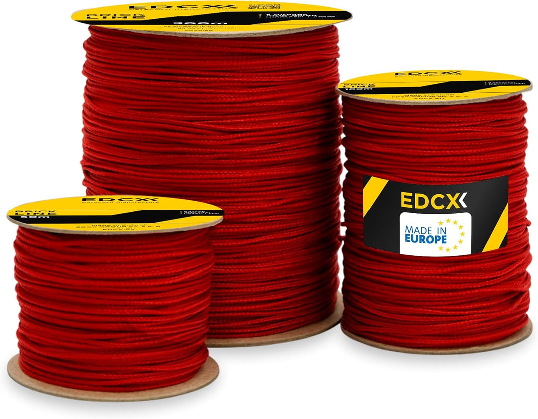 EdcX Maurerschnur ⌀1,7 mm | 50m, 100m und 300m | Nylon | Ziegellinie, Bauschnur, Gartenarbeit, Mason