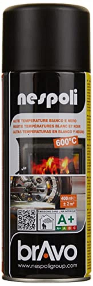 NESPOLI 400 ml Sprühdose für hohe Temperaturen, Schwarz Speziell für hohe Temperaturen 400 ml (1er P