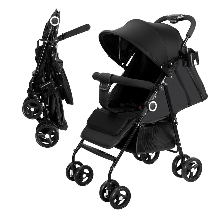 Vinteky Klappbar Buggy Kinderwagen Sportwagen Kindersportwagen Kombi-Funktion Reisebuggy mit Korb, 4