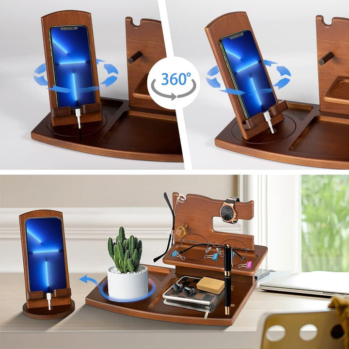 Geschenke für Männer Weihnachten Holz Telefon Dockingstation Nachttisch Organizer Männer Geschenk Ge