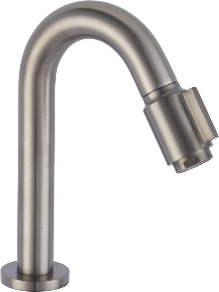 Essential 2.0 Kaltwasserhahn Gäste WC - 19 cm Hoher Waschtischarmatur - Messing - Mit Rosetten - Gra