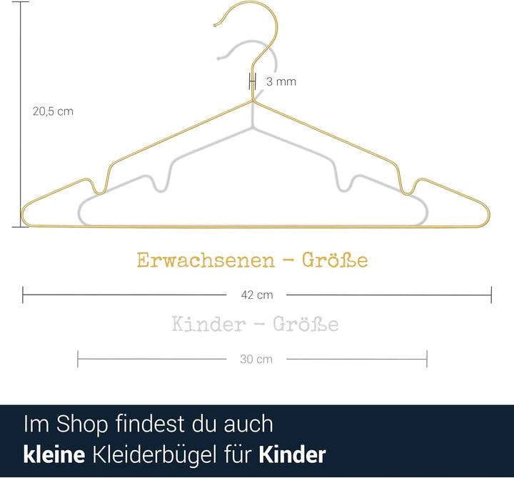 ROW&LINE® – Kleiderbügel Metall (42 cm) – 20 Stück (schwarz matt) – platzsparende Kleiderbügel für E