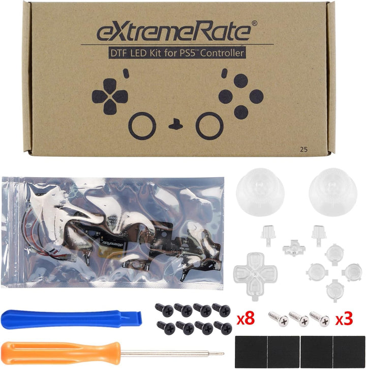 eXtremeRate Leuchttaste DTF LED V3 Kit für ps5 Controller BDM-010&BDM-020 D-Pad Tasten Thumbsticks R