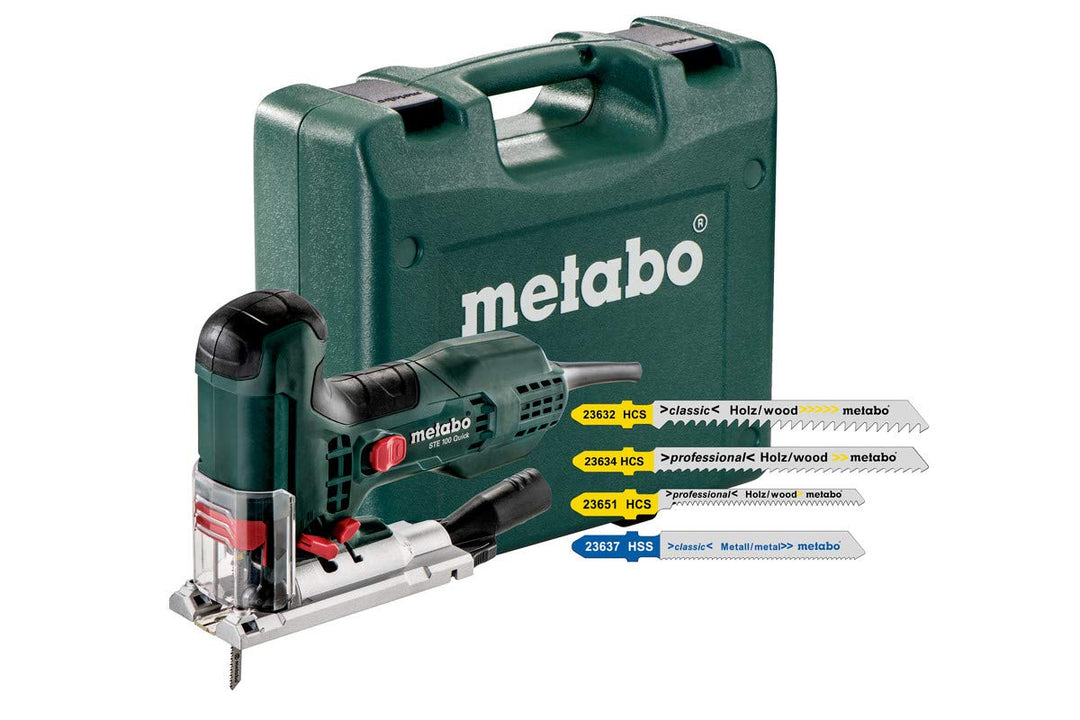 Metabo STE 100 Quick Set Stichsäge Kunststoffkoffer- mit 20 Stichsägeblättern - 601100900