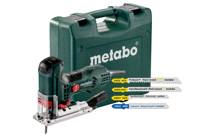 Metabo STE 100 Quick Set Stichsäge Kunststoffkoffer- mit 20 Stichsägeblättern - 601100900