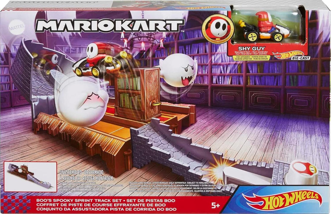Hot Wheels Mario Kart Buu Huus Grusel Trackset Rennbahn, Inkl. ein Standard Kart
