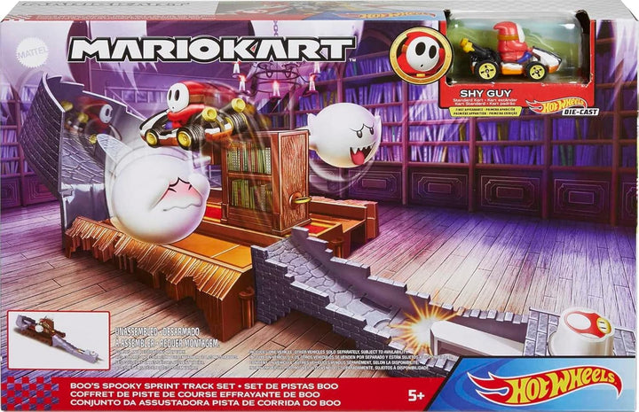 Hot Wheels Mario Kart Buu Huus Grusel Trackset Rennbahn, Inkl. ein Standard Kart