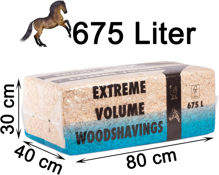 Hobelspäne Tiereinstreu 675 L – Holzspäne Sägespäne für Pferde Vieh Kleintiere – staubarm saugstark