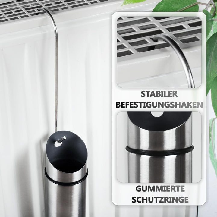 Stimo 4er SET Luftbefeuchter Heizung Wasserverdunster für Heizkörper Edelstahl (Edelstahl, 4x) Edels