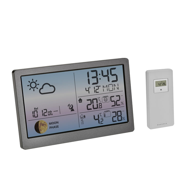 TFA-Dostmann Funk-Wetterstation LUNA SKY TFA 35.1169.10 Wettervorhersage mit Symbolen und Wettertend