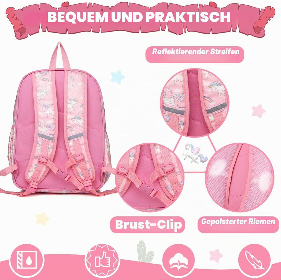 VASCHY Leichter Rucksack für Jungen und Mädchen, 11,5 l, wasserabweisend, mit reflektierendem Brustg