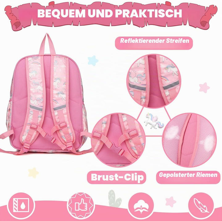 VASCHY Leichter Rucksack für Jungen und Mädchen, 11,5 l, wasserabweisend, mit reflektierendem Brustg