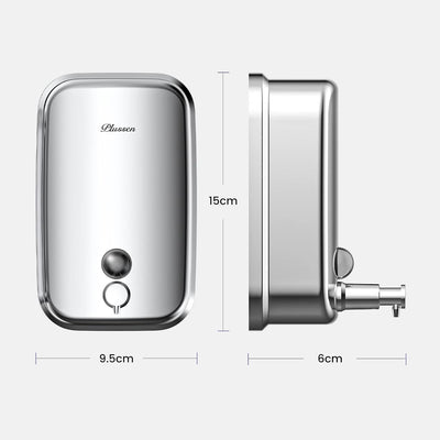 PLUSSEN Wall Mounted Soap Dispenser 1000 ml Stainless Steel Soap Dispenser Wall Mounted Hygienic Eas