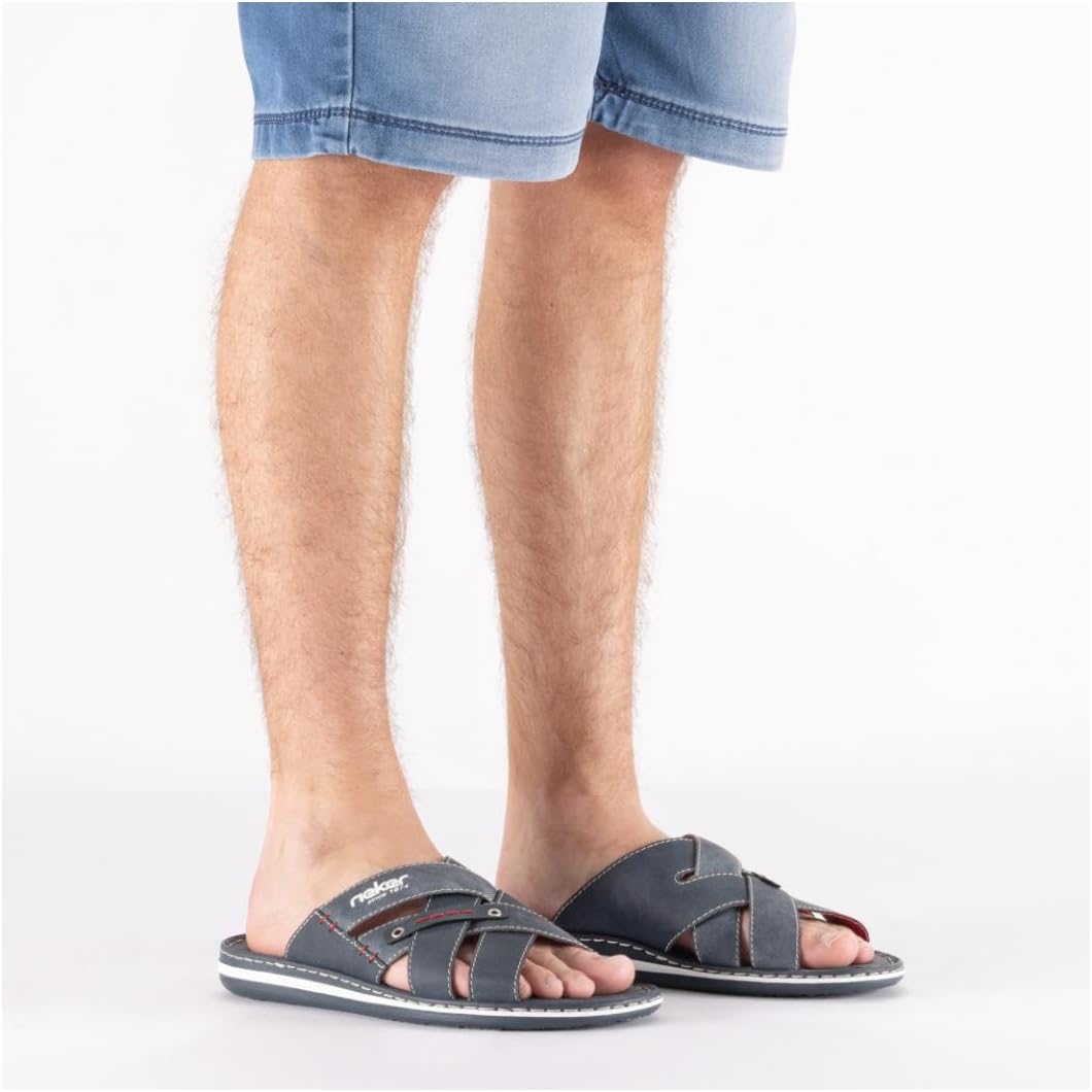 Rieker Herren 21099 Pantoletten 43 EU Blau, 43 EU Blau