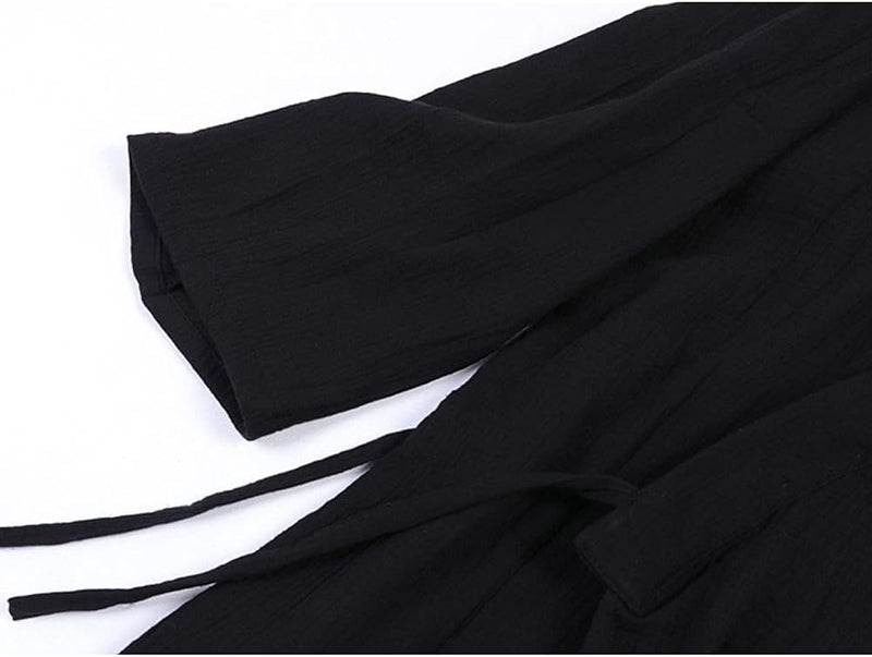 un-brand Japanische Kimono-Doppelgaze-Baumwollrobe für Herren in Übergrösse Taoistische Kleidung -Ze