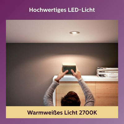 Philips LED Classic GU10 Lampen 6-er Pack (50 W), Reflektor LED Spots mit warmweissem Licht, energie