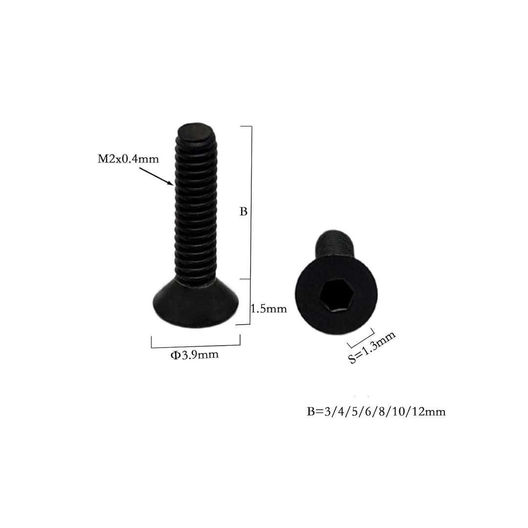 RISON-Titanum 10 Stück Titan Kleine Schrauben M2 M2.5, Winzige Mikroschrauben Set DIN7991, Uhrenbril