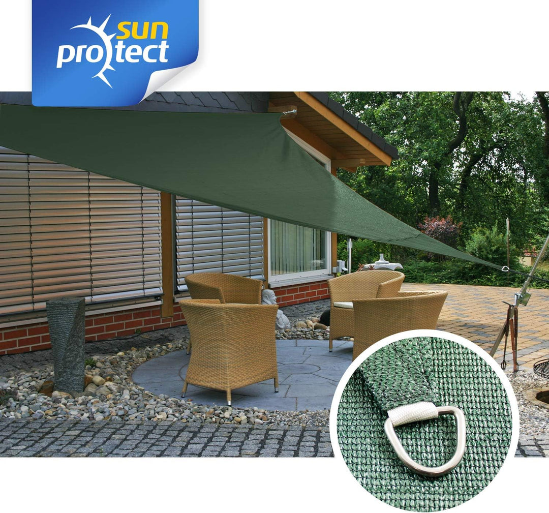 sunprotect 83284 Professional Sonnensegel, 3,6 x 3,6 x 5 m, 90° Grad Dreieck, Wind- & wasserdurchläs