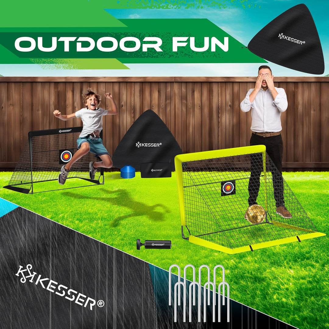 KESSER® Fussballtor Kinder Pop-Up 2er Set | Fussball-Tore Faltbar mit Glasfaserstangen & hochwertige