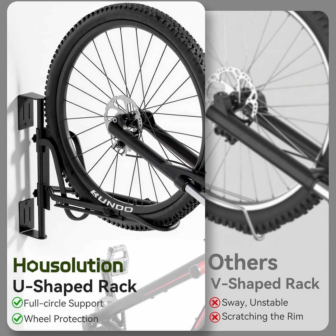 Housolution Schwenkbares Fahrrad-Wandhalterung, [1 Stück] Hebeloses Fahrradregal für Räder bis 29 Zo