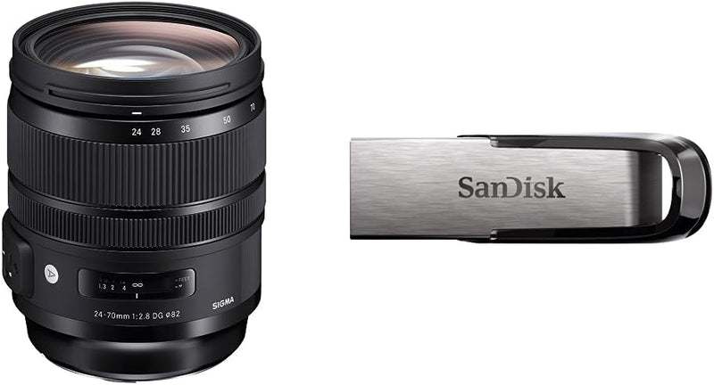 Sigma 24-70mm F2,8 DG OS HSM Art Objektiv für Canon EF Objektivbajonett & SanDisk Ultra Flair USB 3.