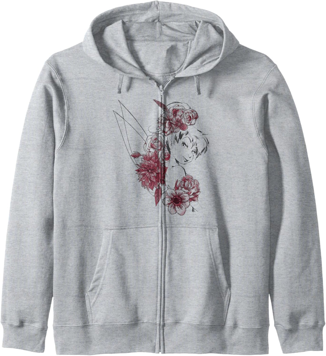 Disney Peter Pan Tinkerbell Flowers Floral Outline Kapuzenjacke