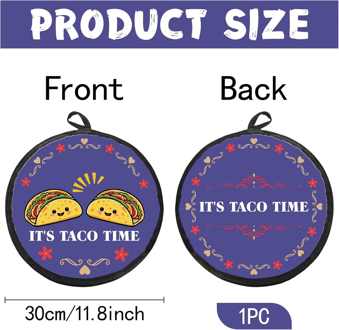 CREATCABIN Tortilla Wärmer Tacos Tortilla Halter Wärmer Tragbar Polyestergewebe Blau Doppeldruck Fri