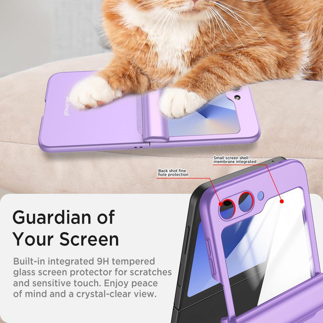 Miimall Kompatibel mit Samsung Galaxy Z Flip 6/Flip7 FE Hülle mit Scharnierschutz Magnetischer [Exte