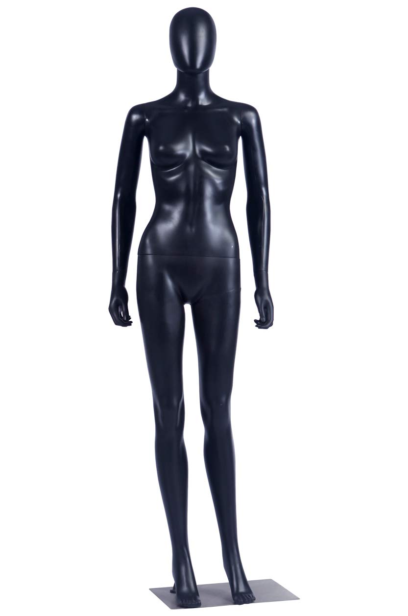 EurotonDisplay FC-7Black schwarz matt abstrakte Schaufensterpuppe mit Metallplatte Egghead ohne Gesi