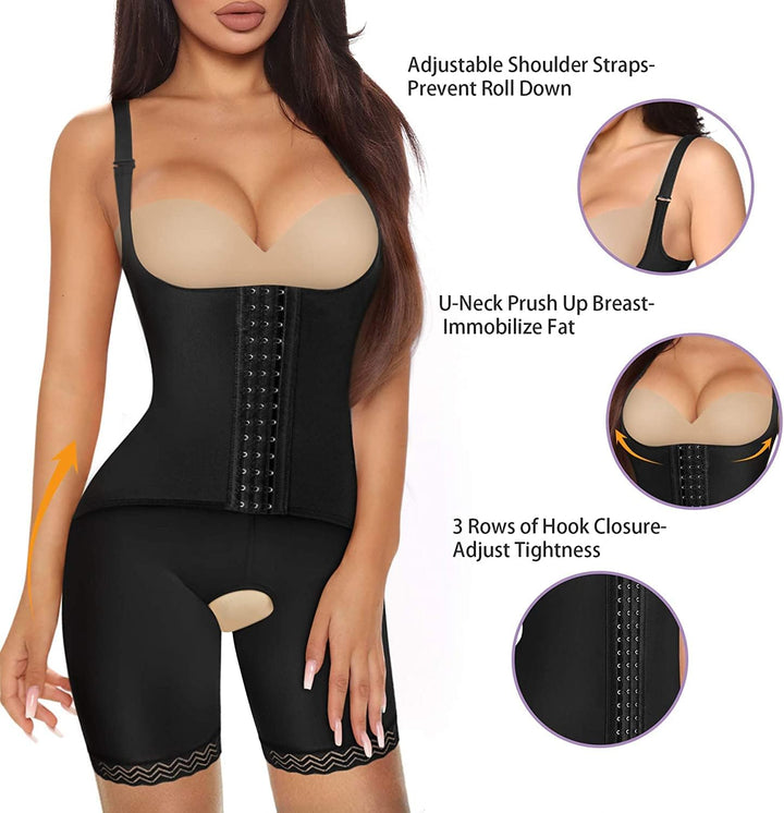 KUMAYES Shapewear Damen Unterbrust Korsett Shaping Bodysuit Bauchweg Body Shaper Figurformender Tank