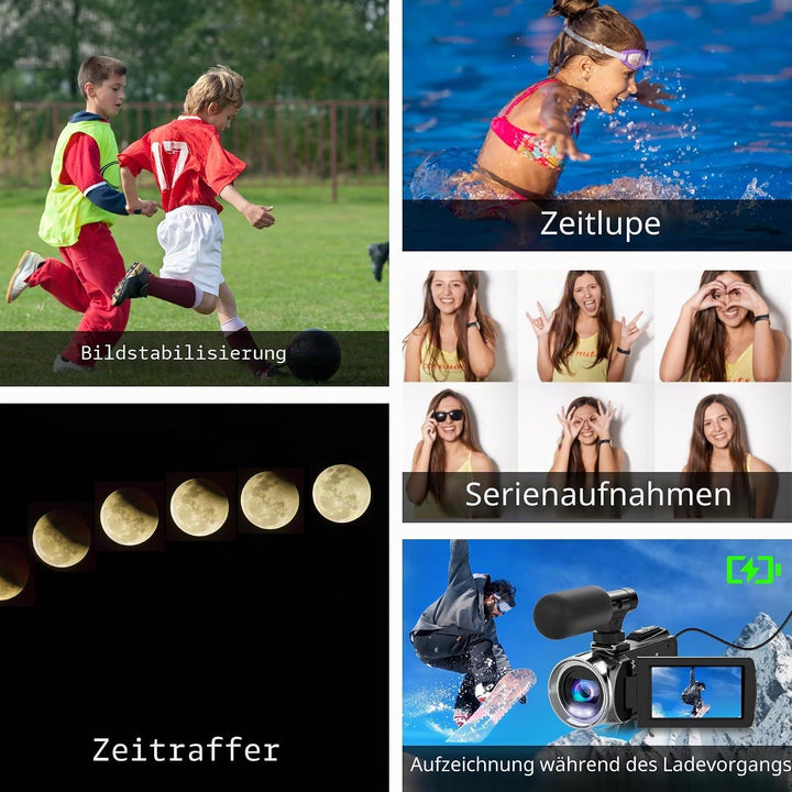 Caméscope vidéo 4K 36 MP Vlogging Caméra Pour Appareil Photo numérique YouTube 30 FPS 3,0 &